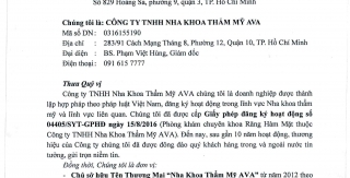 Thư yêu cầu và cảnh báo gửi AVA Dental 